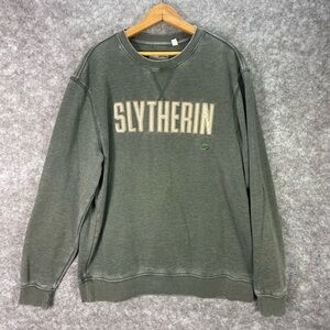 Harry Potter Slytherin Sweatshirt Mens Large Green Crewneck Pullover Warner Bro